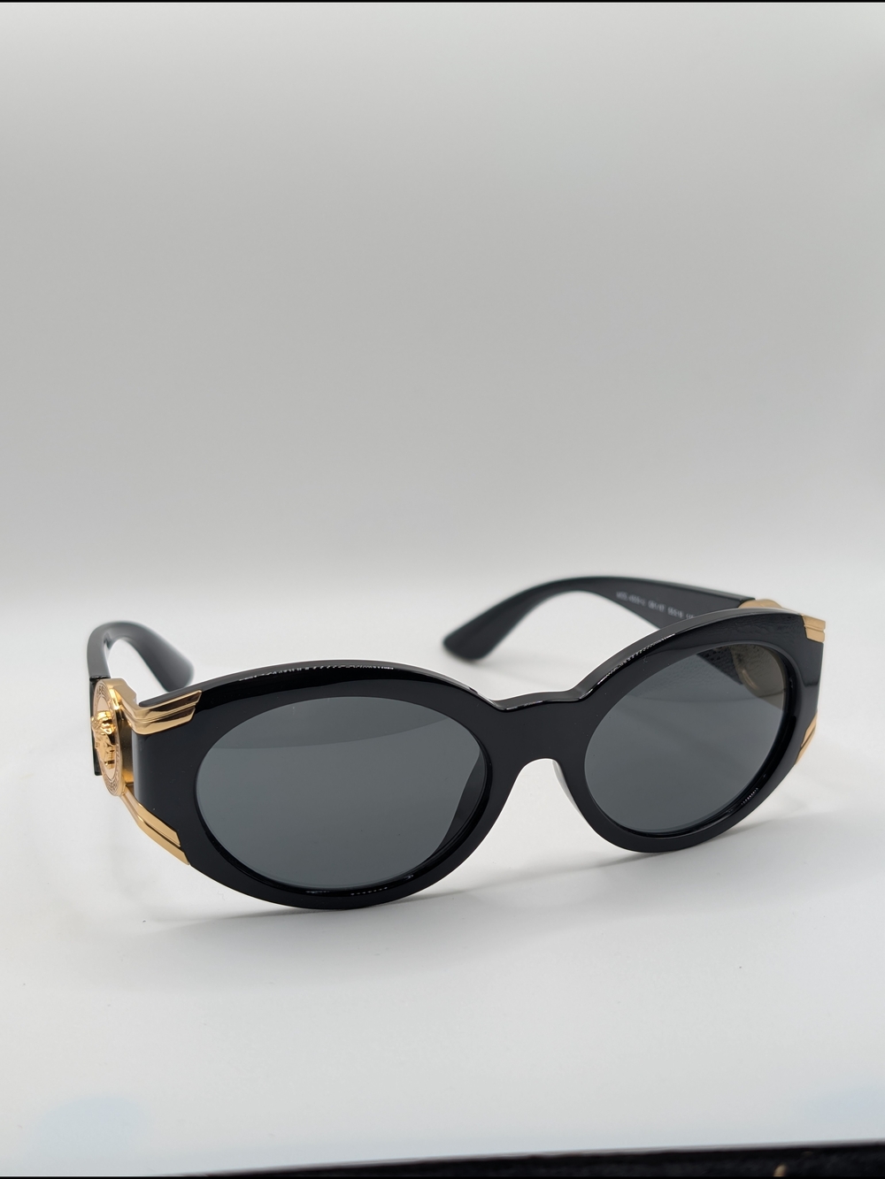 NIB Versace Black Medusa Oval VE4503U Gold Details